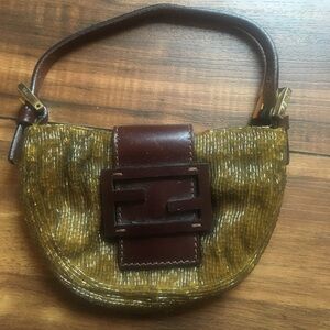 Fendi mini bagguette Brown and Gold Women's Bag